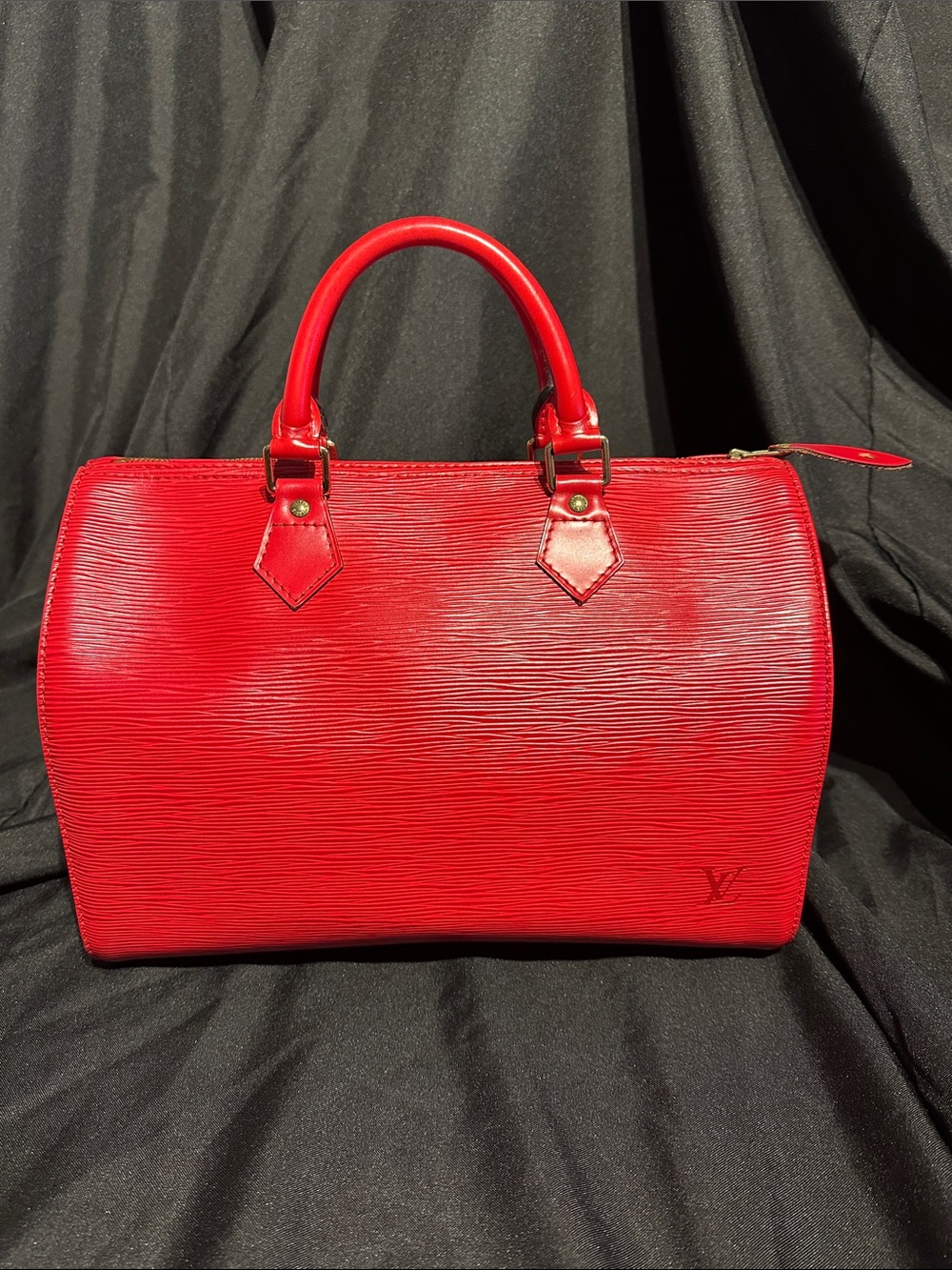 Louis Vuitton Red Epi Leather Satchel
